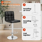 Sgabelli da Bar Girevoli Moderni in Similpelle PU con Altezza Regolabile (Set di 2)