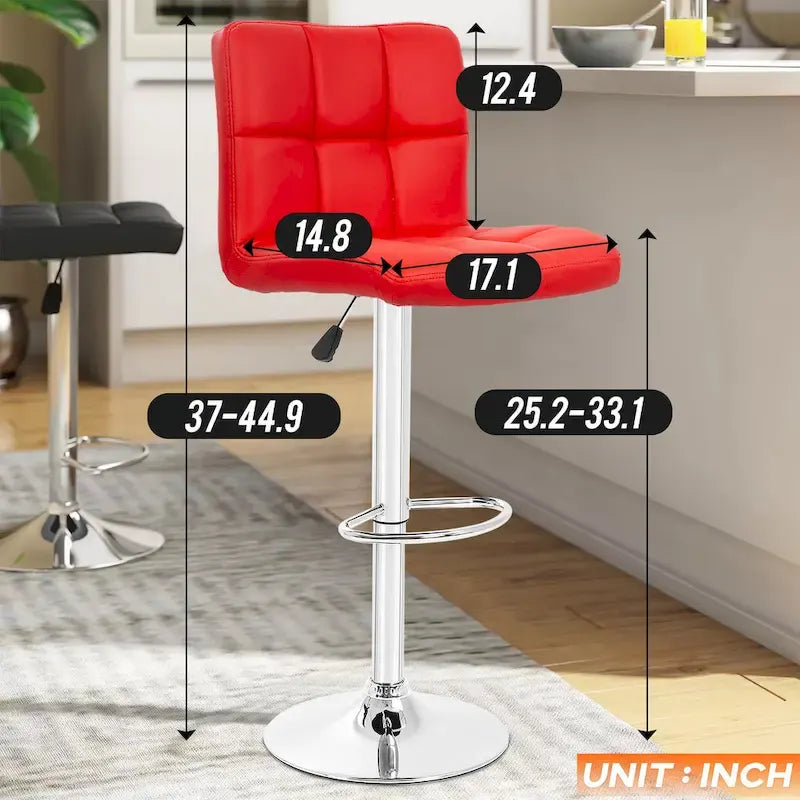 Sgabelli da Bar Girevoli Moderni in Similpelle PU con Altezza Regolabile (Set di 2)