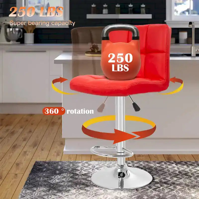 Sgabelli da Bar Girevoli Moderni in Similpelle PU con Altezza Regolabile (Set di 2)