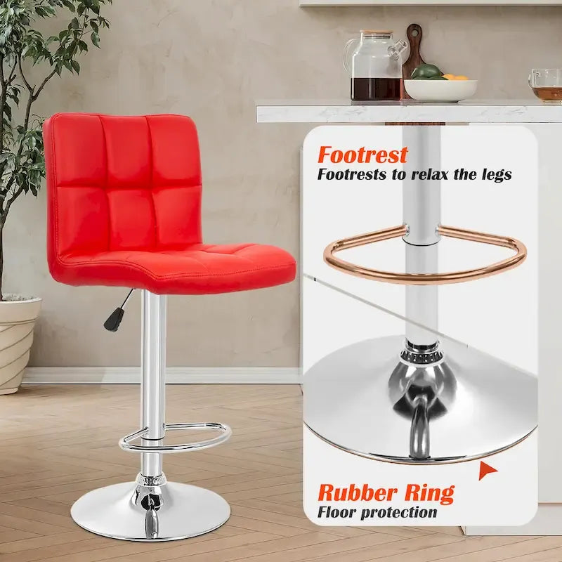 Sgabelli da Bar Girevoli Moderni in Similpelle PU con Altezza Regolabile (Set di 2)