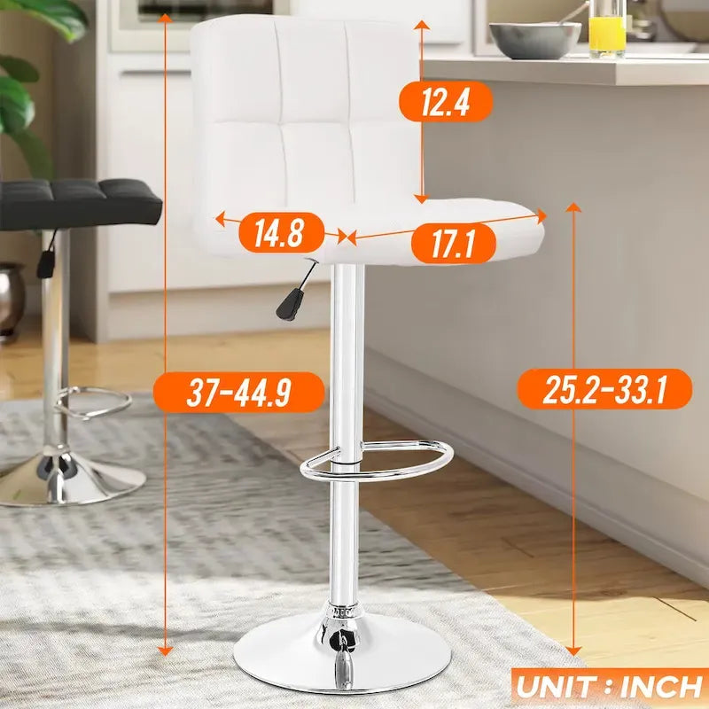 Sgabelli da Bar Girevoli Moderni in Similpelle PU con Altezza Regolabile (Set di 2)