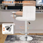 Sgabelli da Bar Girevoli Moderni in Similpelle PU con Altezza Regolabile (Set di 2)