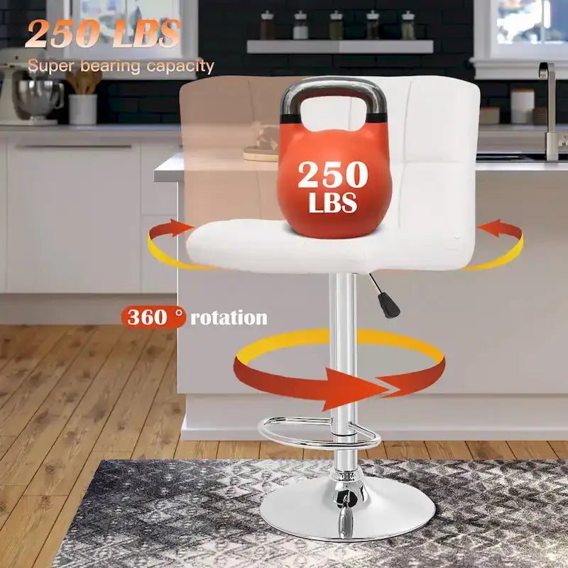 Sgabelli da Bar Girevoli Moderni in Similpelle PU con Altezza Regolabile (Set di 2)