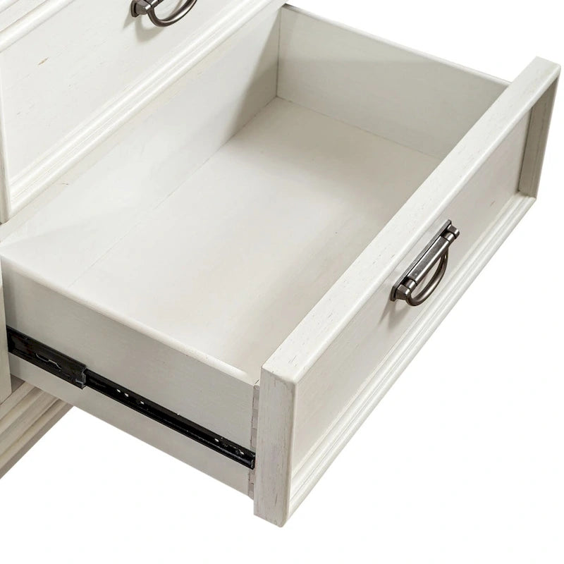  Wirebrushed White Charcoal 11 Drawer Chesser