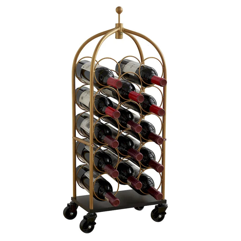 Portabottiglie da vino a carrello indipendente, Portabottiglie