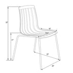 Sedia da pranzo Ralph in acrilico e plastica (set da 4) Gambe in metallo cromato Sedia laterale moderna trasparente per sala da pranzo e cucina