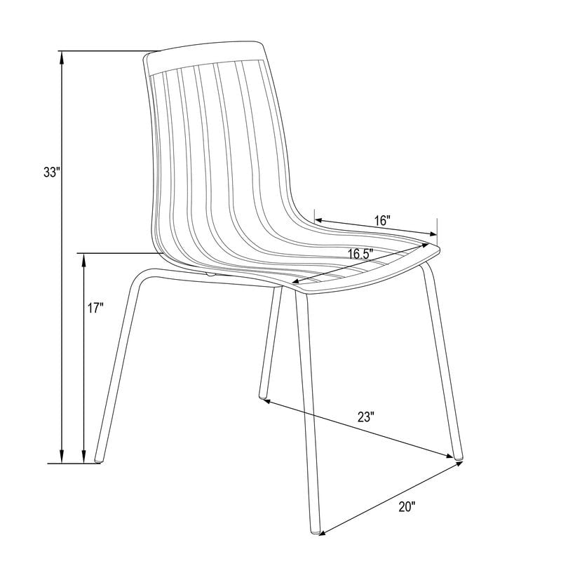 Sedia da pranzo Ralph in acrilico e plastica (set da 4) Gambe in metallo cromato Sedia laterale moderna trasparente per sala da pranzo e cucina