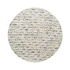 Tavolino d'appoggio con intarsi in madreperla, base dorata e motivi geometrici - Bianco, Grigio o Nero