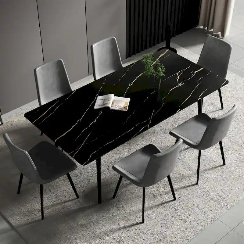 Tavolo da pranzo rettangolare 70,8 con piano in pietra