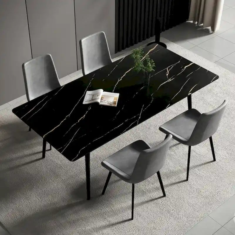 Tavolo da pranzo rettangolare 70,8 con piano in pietra