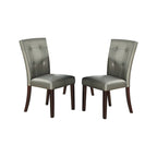 Sedia da pranzo rivestita in pelle, set da 2 pezzi
