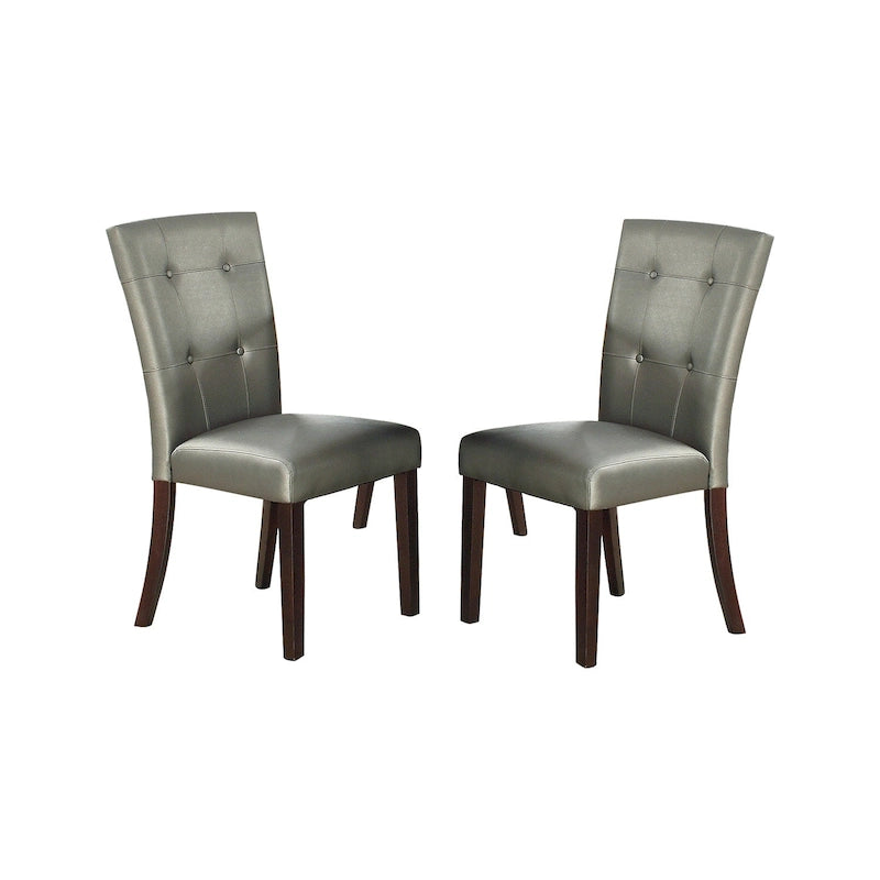 Sedia da pranzo rivestita in pelle, set da 2 pezzi