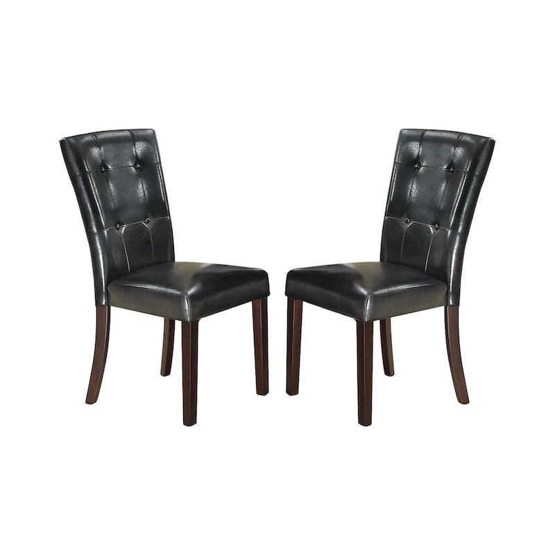 Sedia da pranzo rivestita in pelle, set da 2 pezzi