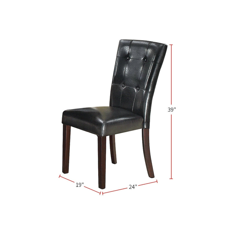 Sedia da pranzo rivestita in pelle, set da 2 pezzi