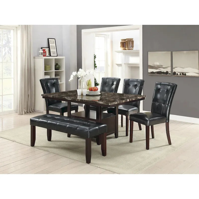 Sedia da pranzo rivestita in pelle, set da 2 pezzi