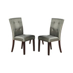 Sedia da pranzo rivestita in pelle, set da 2 pezzi