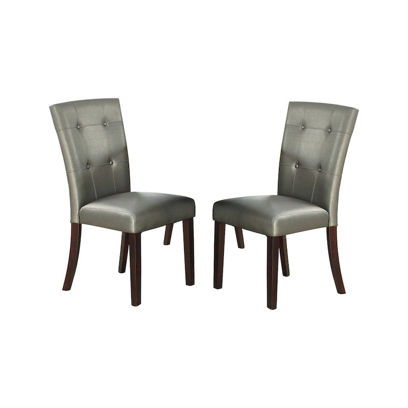 Sedia da pranzo rivestita in pelle, set da 2 pezzi