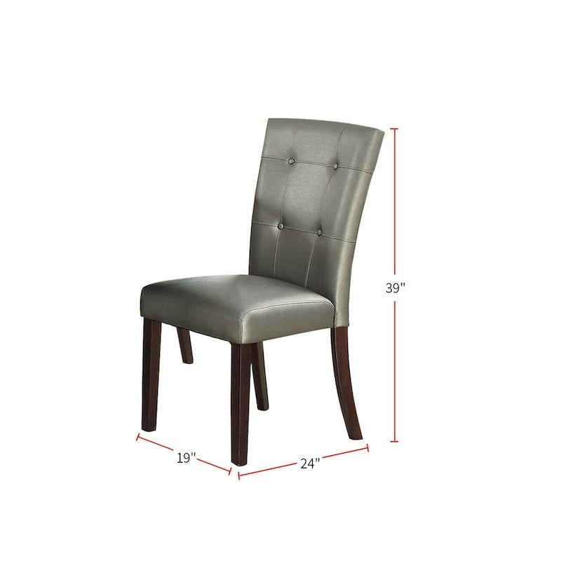 Sedia da pranzo rivestita in pelle, set da 2 pezzi