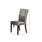 Sedia da pranzo rivestita in pelle, set da 2 pezzi