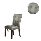Sedia da pranzo rivestita in pelle, set da 2 pezzi