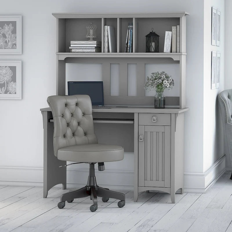  Salinas 48W Computer Desk with Hutch and Office Chair