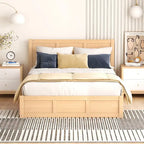 Letto a piattaforma in legno con contenitore sottostante e 2 cassetti