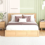 Letto a piattaforma in legno con contenitore sottostante e 2 cassetti