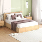Letto a piattaforma in legno con contenitore sottostante e 2 cassetti