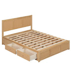 Letto a piattaforma in legno con contenitore sottostante e 2 cassetti