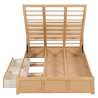 Letto a piattaforma in legno con contenitore sottostante e 2 cassetti