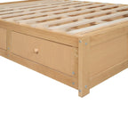 Letto a piattaforma in legno con contenitore sottostante e 2 cassetti