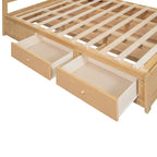 Letto a piattaforma in legno con contenitore sottostante e 2 cassetti