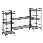 Scaffali pieghevoli a 3 ripiani in metallo con set di 2 ripiani estensibili Deluxe
