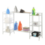 Scaffali pieghevoli a 3 ripiani in metallo con set di 2 ripiani estensibili Deluxe