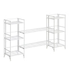 Scaffali pieghevoli a 3 ripiani in metallo con set di 2 ripiani estensibili Deluxe