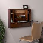  Arkins Brown Mahogany Wall-mount Laptop Desk