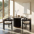 Christopher Knight Home Shankar moderne ronde eettafelset met 5 delen en stoelen met bekleding van rubberhout