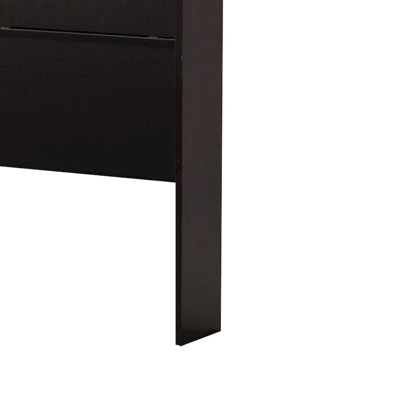 Testiera libreria doppia con 2 ante scorrevoli, Rosso Cacao