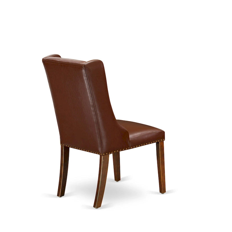 Sedie da Cucina Parson - Sedie da Pranzo Imbottite con Bottoni Capitonnè e Borchie, Set di 2, (Finitura e Rivestimento)