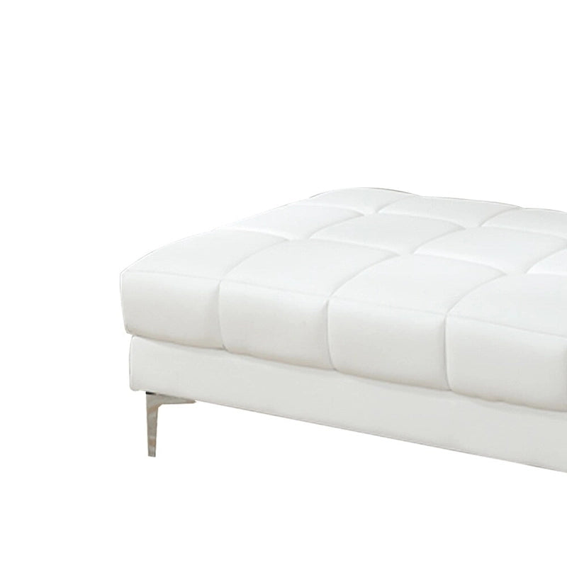 Pouf Ottomano Moderno in Similpelle Bianco