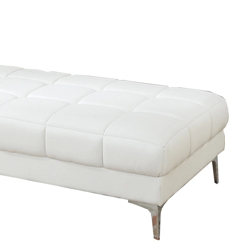 Pouf Ottomano Moderno in Similpelle Bianco