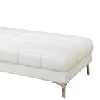 Pouf Ottomano Moderno in Similpelle Bianco
