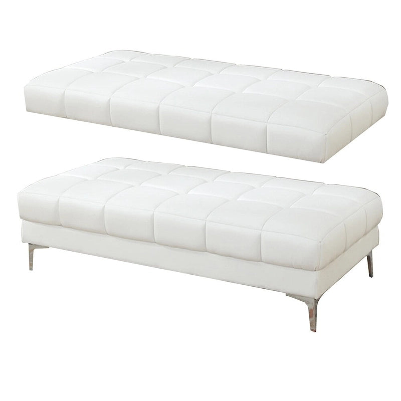 Pouf Ottomano Moderno in Similpelle Bianco