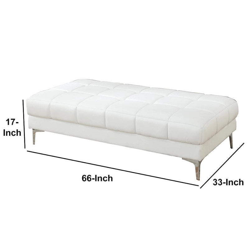 Pouf Ottomano Moderno in Similpelle Bianco