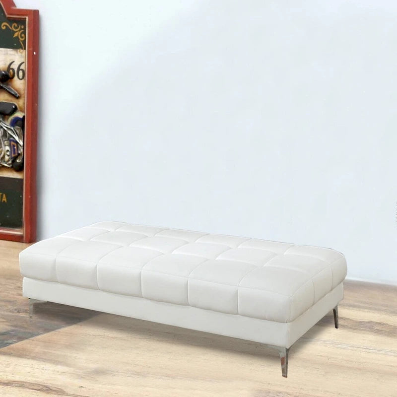 Pouf Ottomano Moderno in Similpelle Bianco