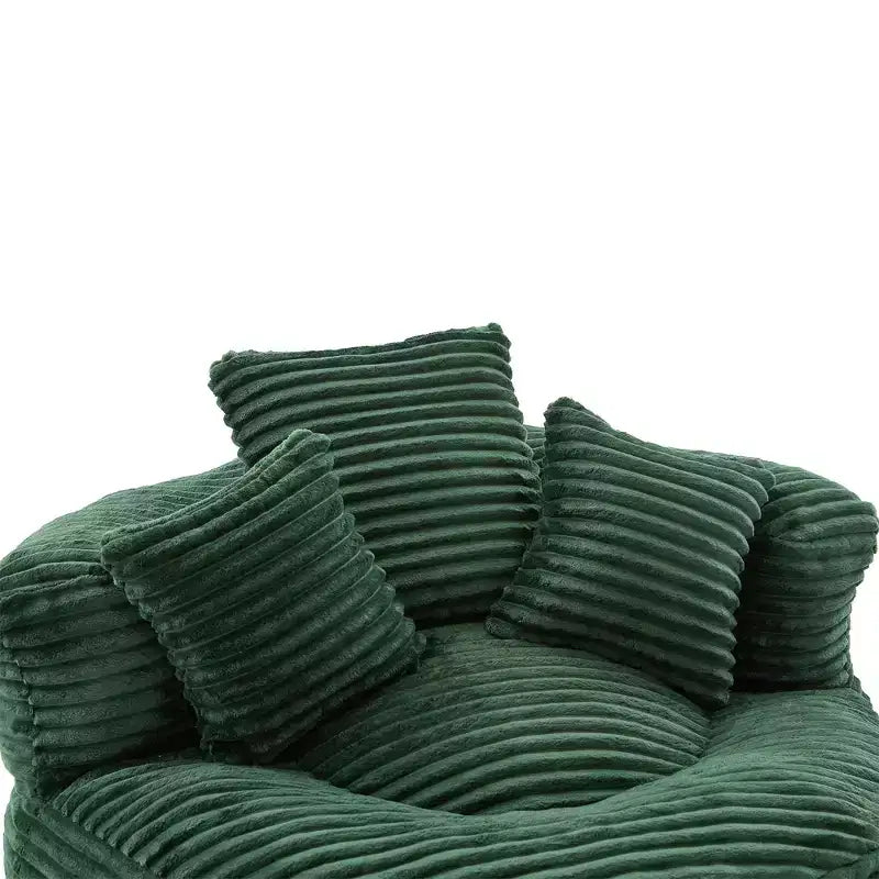 Sitzsack-Sofa für Erwachsene und Kinder, übergroßer Cord-Sitzsack mit 3 Kissen und Armlehne für Wohnzimmer oder Schlafzimmer