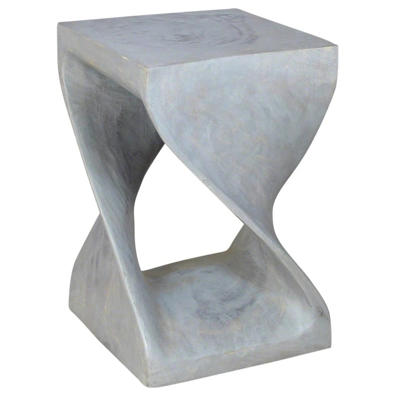 Sgabello Originale in Legno Twist 12 X 12 X 18 Pollici Olio Grigio - 12 x 12 x 18