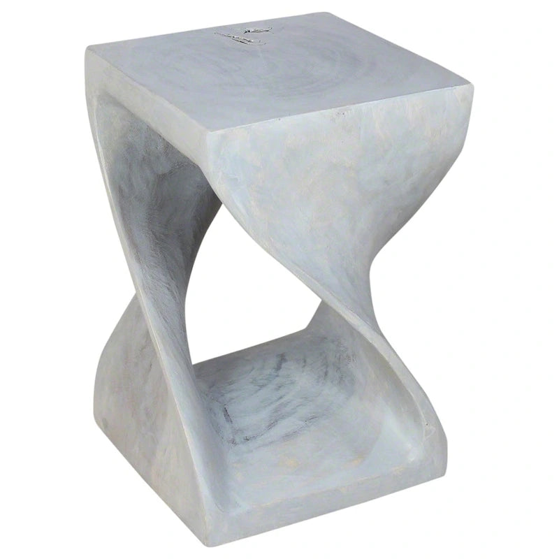 Sgabello Originale in Legno Twist 12 X 12 X 18 Pollici Olio Grigio - 12 x 12 x 18