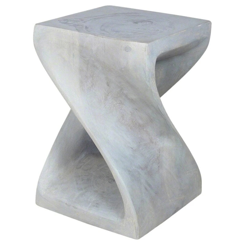 Sgabello Originale in Legno Twist 12 X 12 X 18 Pollici Olio Grigio - 12 x 12 x 18