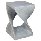 Sgabello Originale in Legno Twist 12 X 12 X 18 Pollici Olio Grigio - 12 x 12 x 18